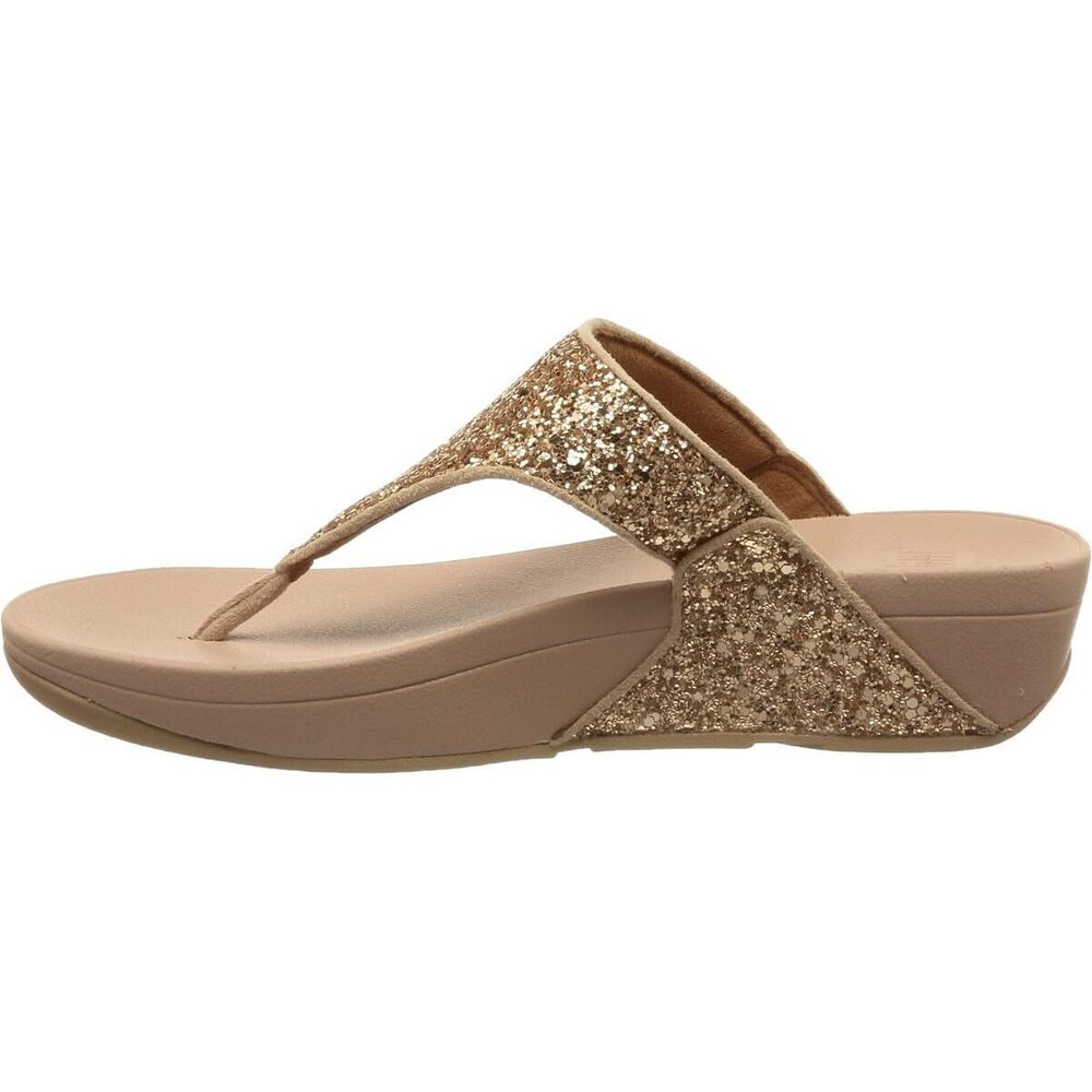 FitFlop X03323-065 LULU Glitter Toe-Thongs Rose Gold US08.5